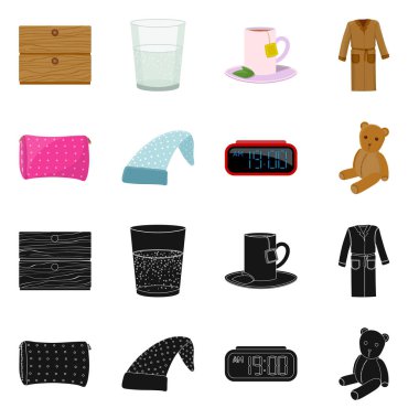 Rüyalar ve gece işareti yalıtılmış nesne. Rüyalar ve yatak odası hisse senedi vektör çizim.