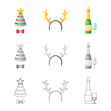 Parti ve Doğum günü sembolü yalıtılmış nesne. Parti ve kutlama hisse senedi vektör çizim topluluğu.