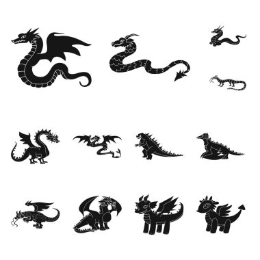 Dinozor ve tarih sembolü izole nesne. Web için dinozor ve hayvan stok sembolü seti.