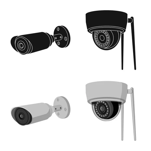 Vector design és a cctv kamera logó. Cctv és rendszer tőzsdei szimbólum a web gyűjteménye. — Stock Vector