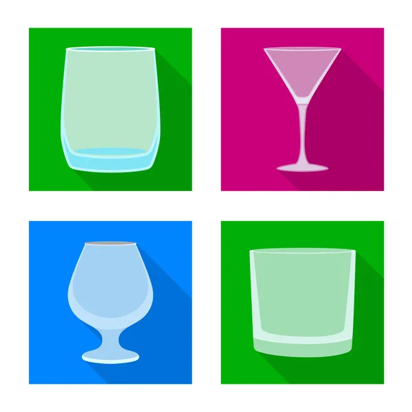 Vector illustration of drinks and restaurant sign. Set of drinks and celebration stock symbol for web. — Stock Vector