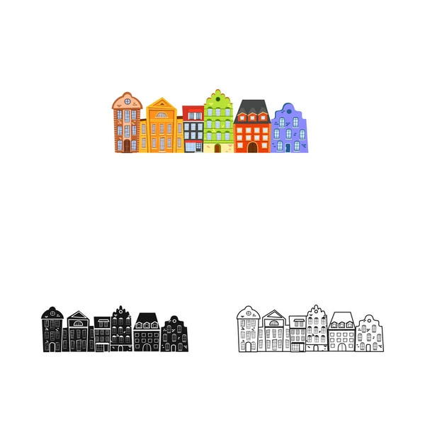 Векторная иллюстрация городского и польского знака. Набор символов города и замка для веб . — стоковый вектор