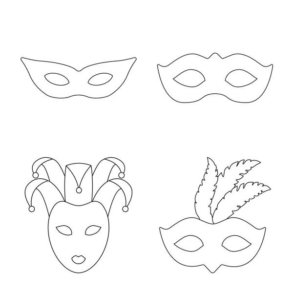 Geïsoleerde object van maskerade en mysterie icoon. Collectie maskerade of festival voorraad vectorillustratie. — Stockvector