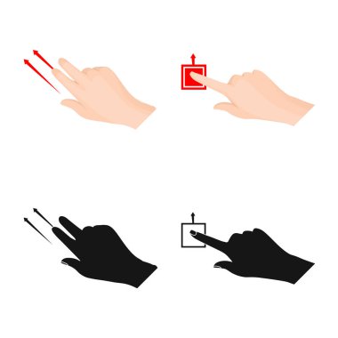 Dokunmatik ve el simge vektör Illustration. Hisse senedi için dokunmatik ekran ve dokunmatik vektör simge topluluğu.
