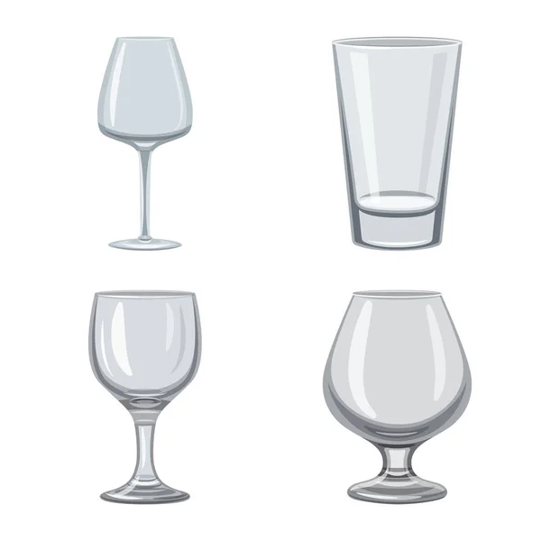 Illustration vectorielle des plats et logo du récipient. Ensemble de vaisselle et de verre stock symbole pour la toile . — Image vectorielle