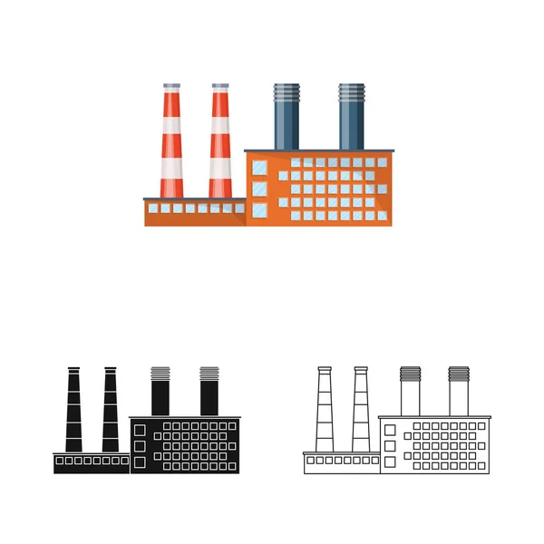 Illustration vectorielle du symbole manufacturier et urbain. Collection d'illustrations de vecteurs de stock manufacturiers et nouveaux . — Image vectorielle