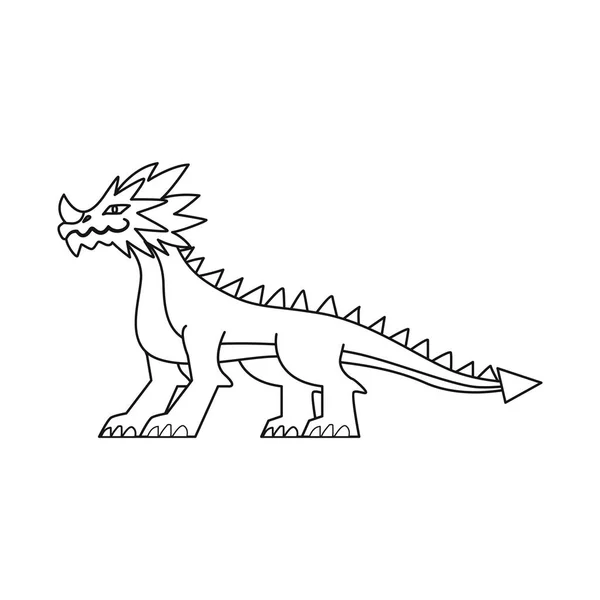 Izolovaný objekt drakova a dýchacího symbolu. Sada ikon draků a porcelánu pro akcie. — Stockový vektor