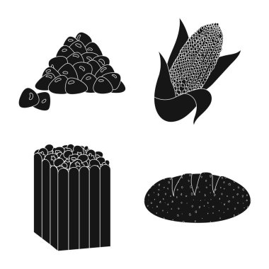 Organik ve vejetaryen simgesivektör illüstrasyon. Organik ve gıda stok vektör illüstrasyon seti.