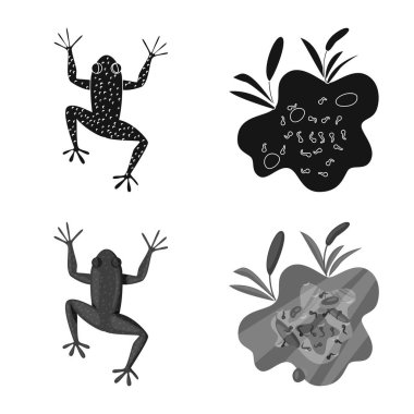 Yaban hayatı ve bataklık logosu vektör tasarımı. Web için yaban hayatı ve sürüngen stok sembolü seti.