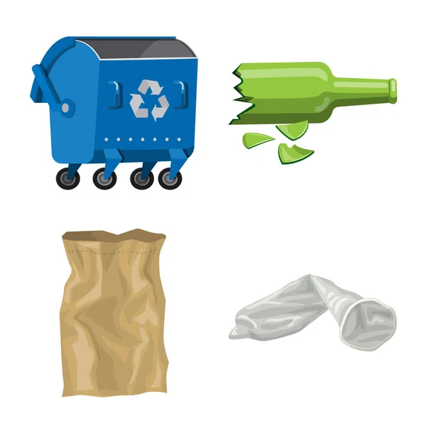 Ilustración vectorial del medio ambiente y símbolo de residuos. Conjunto de símbolo de stock de medio ambiente y ecología para web . — Vector de stock