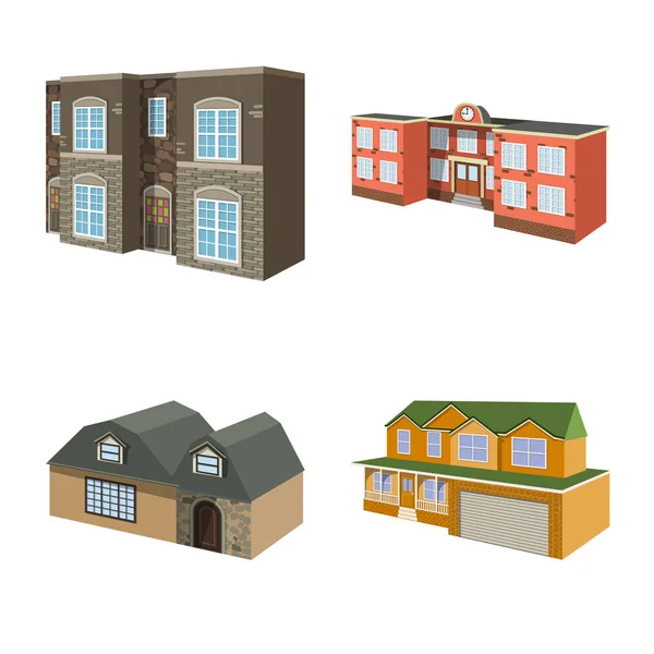 Векторні ілюстрації будівлі та домашнього логотипу. Набір будівельних та будівельних матеріалів Векторні ілюстрації . — стоковий вектор