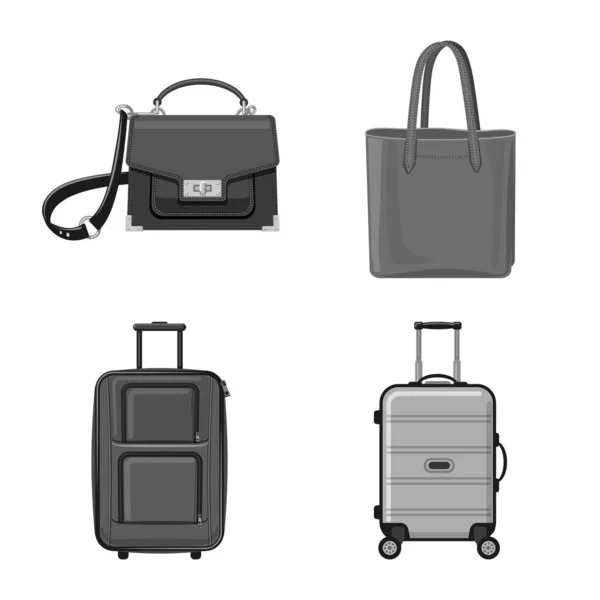 Projeto vetorial da mala e ícone de bagagem. Conjunto de maleta e ilustração do vetor de estoque de viagem . — Vetor de Stock