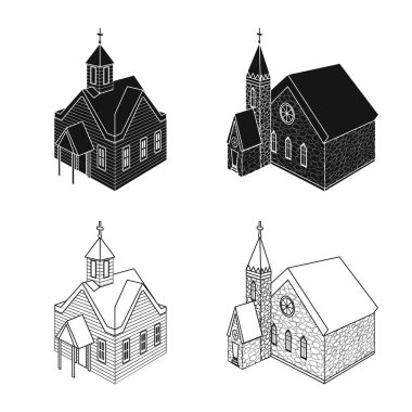 Tapınak ve tarihi işareti vektör Illustration. Tapınak ve inanç stok vektör çizim koleksiyonu.