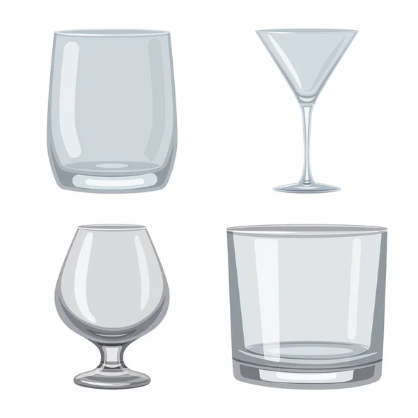 Illustration vectorielle des plats et icône de récipient. Ensemble de vaisselle et de verre stock symbole pour la toile . — Image vectorielle