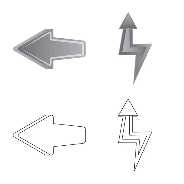 Illustrazione vettoriale dell'elemento e dell'icona freccia. Raccolta dell'icona dell'elemento e del vettore di direzione per lo stock . — Vettoriale Stock