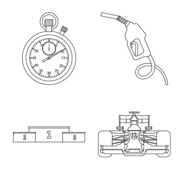 Ilustração vetorial de carro e símbolo de rali. Conjunto de carro e símbolo de estoque de corrida para web . —  Vetores de Stock