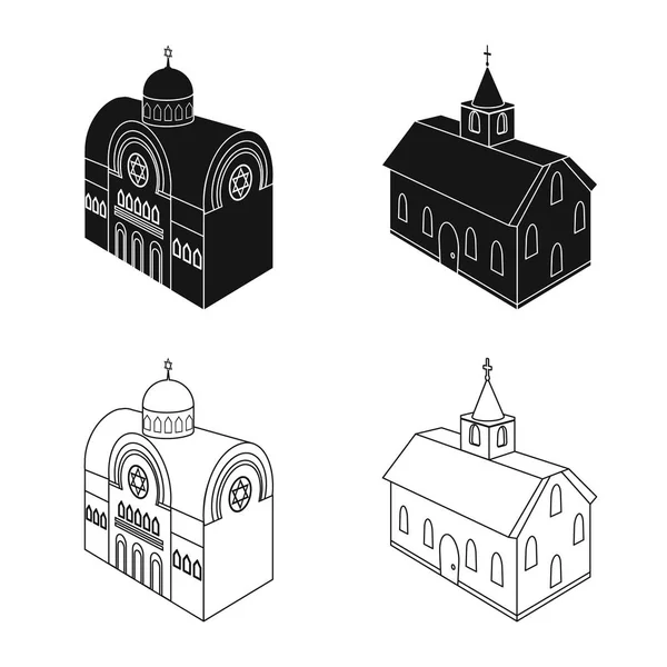 Векторная иллюстрация храма и исторического символа. Собрание векторной иконы храма и веры на складе . — стоковый вектор