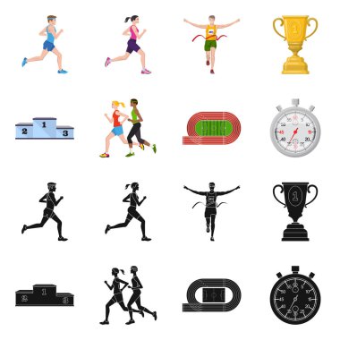 Spor ve kazanan simge vektör Illustration. Spor ve fitness hisse senedi simgesi web için kümesi.