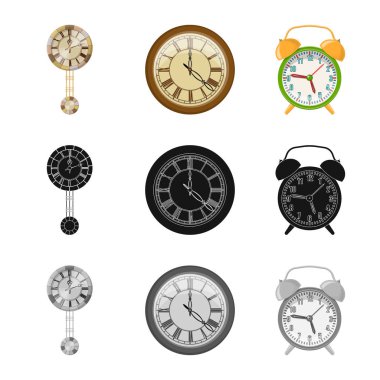 Saat ve saat simge vektör Illustration. Saat ve daire hisse senedi vektör çizim topluluğu.