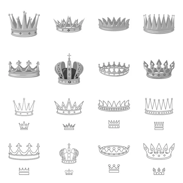 Conception vectorielle de signe médiéval et de noblesse. Ensemble d'icône vectorielle médiévale et monarchique pour stock . — Image vectorielle