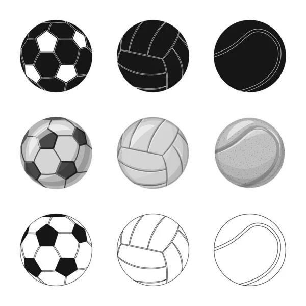 Ilustración vectorial del deporte y el signo de pelota. Colección de deporte y el icono del vector deportivo para la acción . — Vector de stock