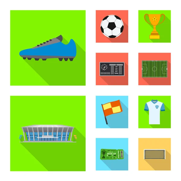 Projeto vetorial de futebol e logotipo da engrenagem. Conjunto de futebol e símbolo de estoque de torneio para web . — Vetor de Stock