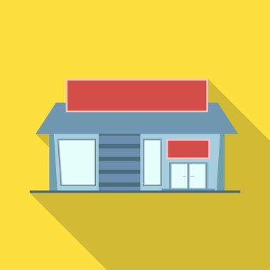 Hipermarket ve genel sembol vektör illüstrasyon. Hipermarket ve mağaza stok vektör illüstrasyon seti.