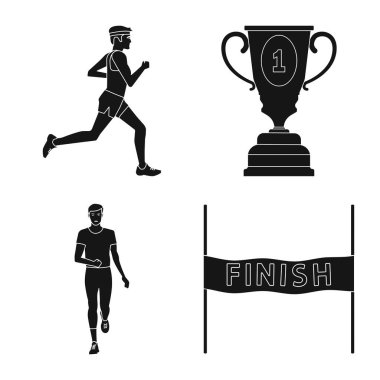 Sağlık ve fitness simgesi vektör illüstrasyon. Stok için sistem durumu ve sprint vektör simgesinin toplanması.