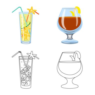 İçki ve restoran tabelası vektör Illustration. İçki ve madde stok vektör çizim koleksiyonu.