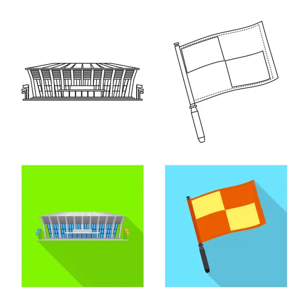 Ilustración vectorial de fútbol y cartelera. Conjunto de fútbol y torneo símbolo de stock para web . — Vector de stock