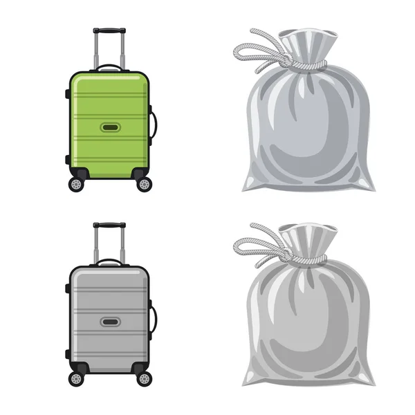Oggetto isolato di valigia e simbolo del bagaglio. Raccolta dell'icona della valigia e del vettore di viaggio per lo stock . — Vettoriale Stock