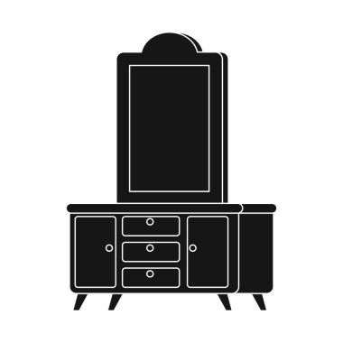 Konsol ve ayna işaretiya yalıtılmış nesne. Web için konsol ve tablo stok sembolü kümesi.