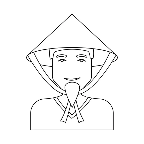 Diseño vectorial de símbolo vietnamita y nacional. Conjunto de ilustración de vector de stock vietnamita y masculino . — Vector de stock