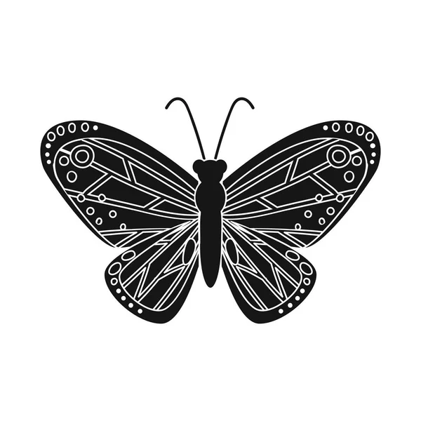 Isoliertes Objekt von Schmetterling und rotem Logo. Sammlung von Schmetterlings- und Artenstammvektorillustrationen. — Stockvektor