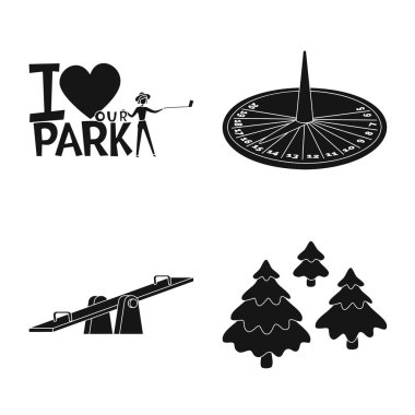 Kamu ve gevşeme simgesivektör tasarımı. Kamu ve park stok vektör illüstrasyon koleksiyonu.