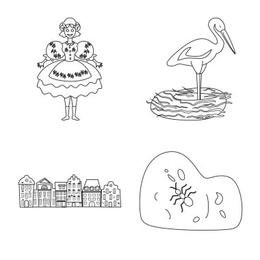 Ulusal vektör çizim ve kültür oturum açın. Milli takım ve web için Avrupa hisse senedi simgesi.