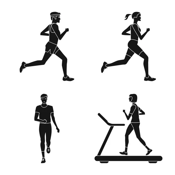 Vektor illustration av hälsa och Fitness ikon. Insamling av hälsa och Sprint Stock Vector illustration. — Stock vektor