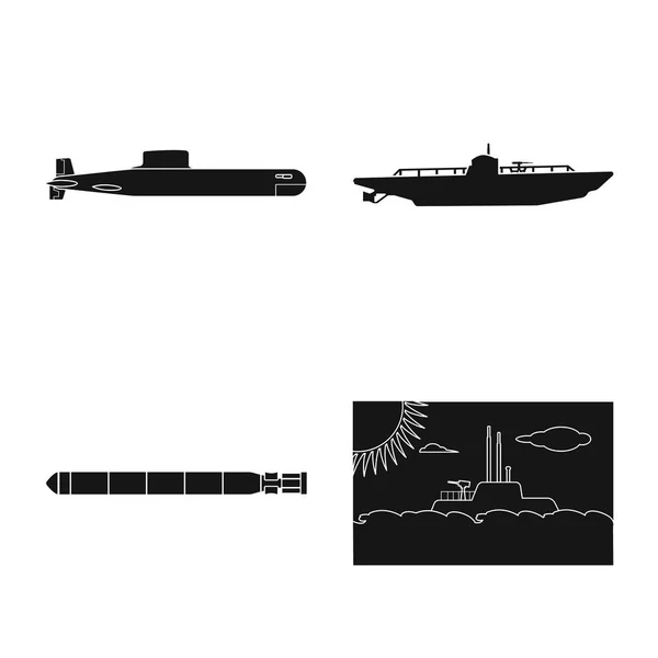 기술 및 플릿 기호의 벡터 그림입니다. 웹용 기술 및 해군 재고 심볼 컬렉션. — 스톡 벡터