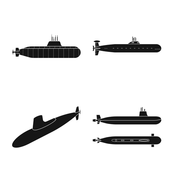 Diseño vectorial de tecnología e icono de flota. Colección de ilustración vectorial de tecnología y stock naval . — Vector de stock