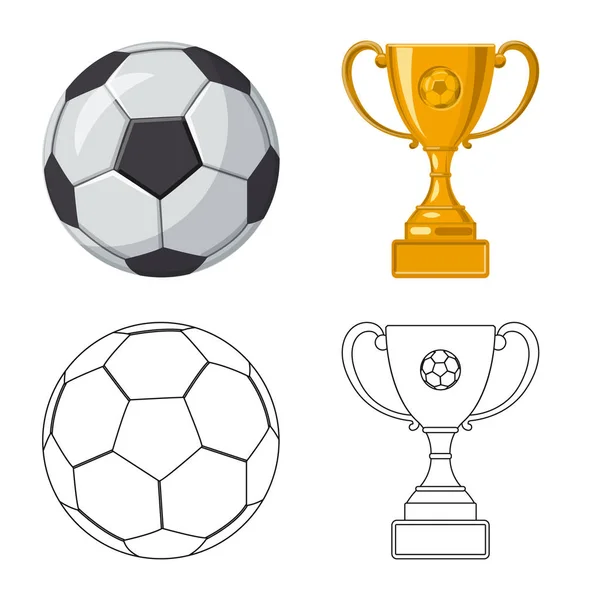 Vector design futball- és felszerelés-logó. Készlet-ból foci és a verseny tőzsdei szimbólum a web. — Stock Vector