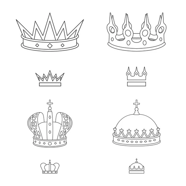 Design vettoriale della regina e simbolo araldico. Raccolta di illustrazione vettoriale regina e vip stock . — Vettoriale Stock