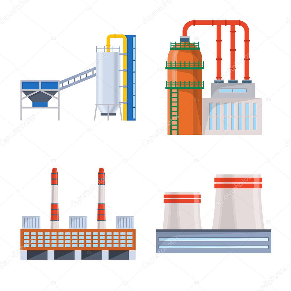 Vector illustration of industry and building icon. Collection of industry and construction vector icon for stock.