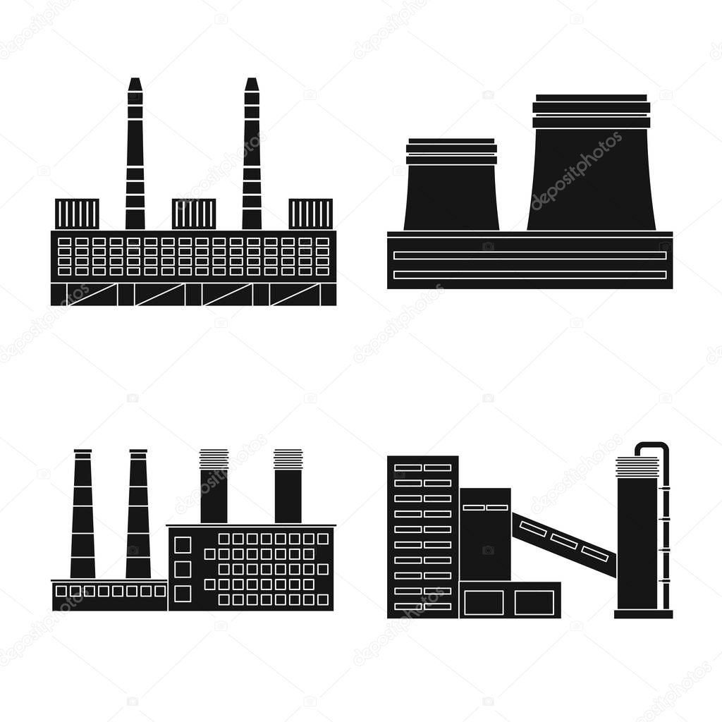 Vector illustration of architecture and technology sign. Set of architecture and building stock symbol for web.