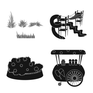 Kamu ve gevşeme simgesinin izole nesnesi. Stok için genel ve park vektör simgesinin toplanması.