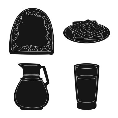 Vektör tasarım diyet ve çiftlik işareti. Diyet ve süt stok vektör çizim seti.