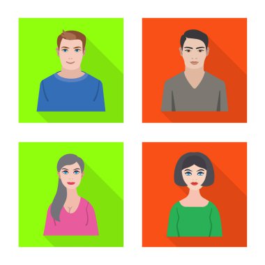 Vektör Illustration profil ve portre işareti. Stok için profil ve meslek vektör simgesi koleksiyonu.