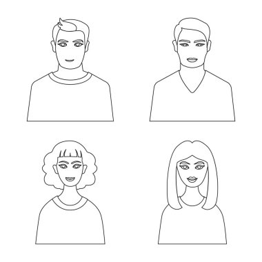 Karakter ve avatar logo vektör Illustration. Karakter ve kişi hisse senedi vektör çizim topluluğu.