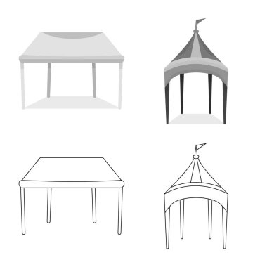 Çatı ve katlama sembolü vektör Illustration. Web için çatı ve mimari stok sembolü seti.