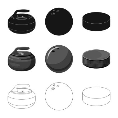 Spor ve topu sembolü yalıtılmış nesne. Spor ve spor vektör simgesini hissenin koleksiyonu.