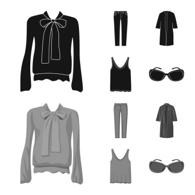 Kadın ve giyim logo vektör çizimi. Kadın ve giyim hisse senedi simgesi için web topluluğu.